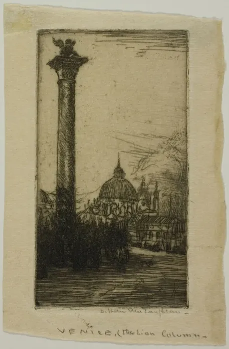 Framed Print : Lion Column, Venice, 1900. Creator: Donald Shaw MacLaughlan Framed Print : Lion Column, Venice, 1900. Creator: Donald Shaw MacLaughlan