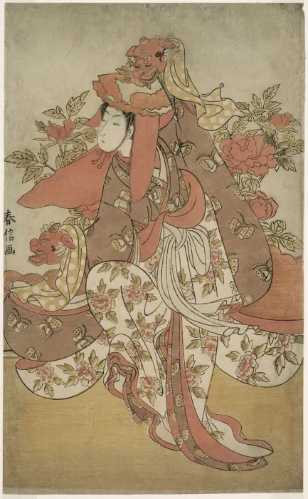 Framed Print : The Lion Dance, c. 1769 / 70. Creator: Suzuki Harunobu Framed Print : The Lion Dance, c. 1769 / 70. Creator: Suzuki Harunobu
