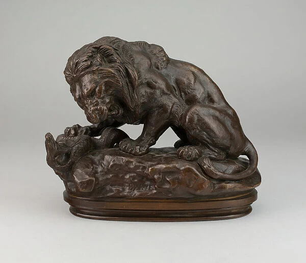Lion Fighting a Serpent, 1847  /  55. Creator: Antoine-Louis Barye
