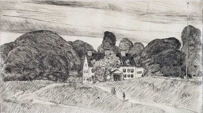 Framed Print : The Lion Gardiner Manor, 1923. Creator: Frederick Childe Hassam Framed Print : The Lion Gardiner Manor, 1923. Creator: Frederick Childe Hassam