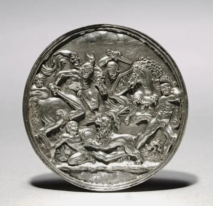 Framed Print : Lion Hunt, 1581 or later. Creator: Moderno (Italian, 1467-1528), follower of Framed Print : Lion Hunt, 1581 or later. Creator: Moderno (Italian, 1467-1528), follower of