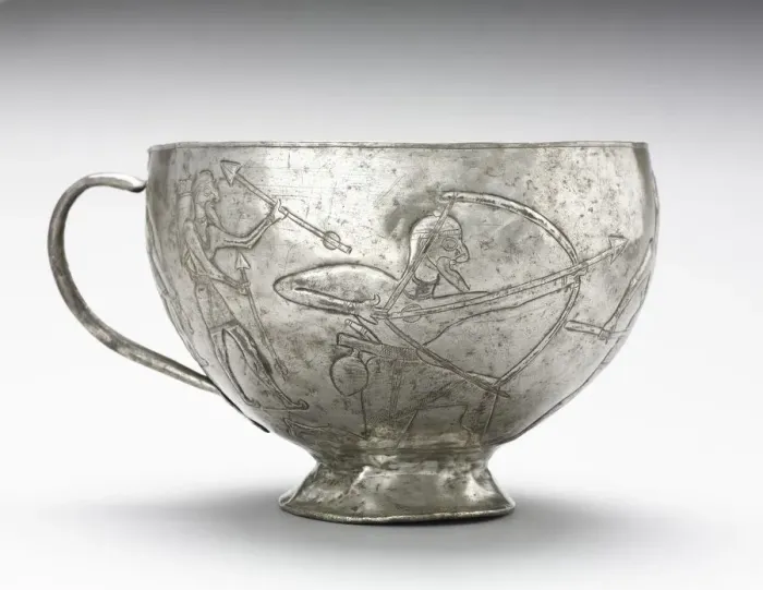 Framed Print : Lion Hunting Cup, 1100-1000 BC. Creator: Unknown Framed Print : Lion Hunting Cup, 1100-1000 BC. Creator: Unknown