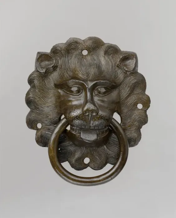 Framed Print : Lion mask door pull, German, ca. 1425-50. Creator: Unknown Framed Print : Lion mask door pull, German, ca. 1425-50. Creator: Unknown