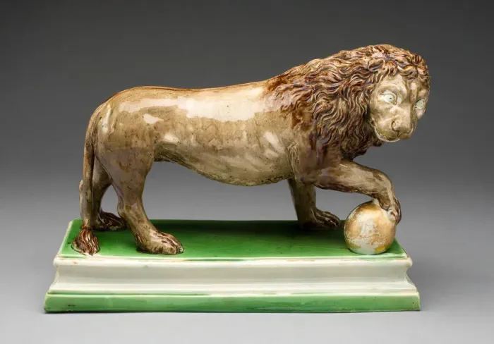 Framed Print : Lion (One of a Pair), Staffordshire, c. 1785. Creator: Staffordshire Potteries Framed Print : Lion (One of a Pair), Staffordshire, c. 1785. Creator: Staffordshire Potteries