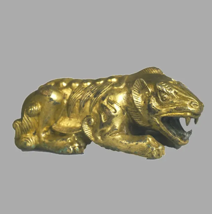 Framed Print : Lion Statuette, 9th century BC. Artist: Scythian Art Framed Print : Lion Statuette, 9th century BC. Artist: Scythian Art