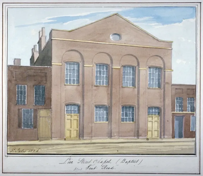 Framed Print : Lion Street Baptist Chapel, off New Kent Road, Southwark, London, 1826. Artist: G Yates Framed Print : Lion Street Baptist Chapel, off New Kent Road, Southwark, London, 1826. Artist: G Yates