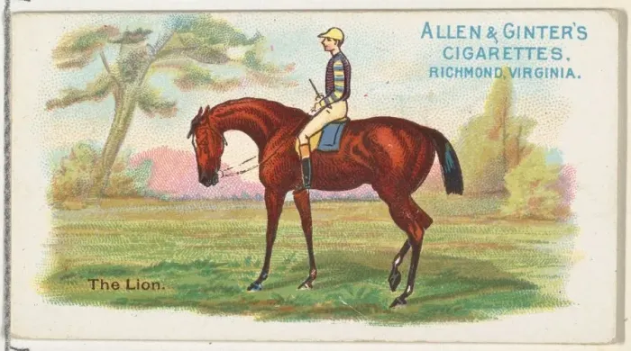 Framed Print : The Lion, from The Worlds Racers series (N32) for Allen & Ginter Cigarettes, 1888 Framed Print : The Lion, from The Worlds Racers series (N32) for Allen & Ginter Cigarettes, 1888