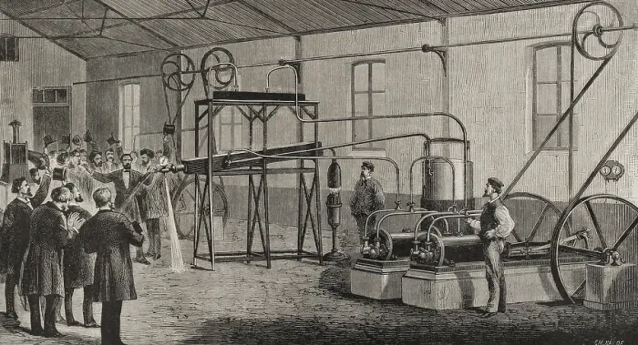 Framed Print : Liquefaction and solidification of hydrogen gas, December 1877 (1878). Creator: Ch. Baude Framed Print : Liquefaction and solidification of hydrogen gas, December 1877 (1878). Creator: Ch. Baude