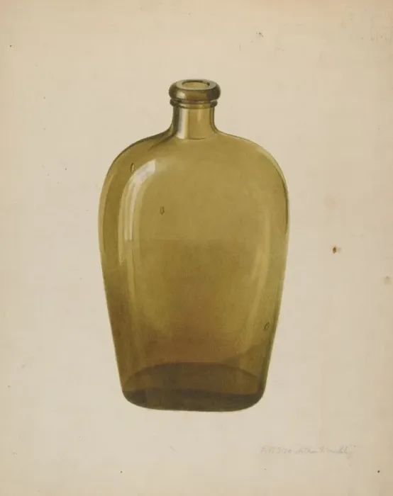 Framed Print : Liquor Flask, 1935 / 1942. Creator: Merkley, Arthur G Framed Print : Liquor Flask, 1935 / 1942. Creator: Merkley, Arthur G