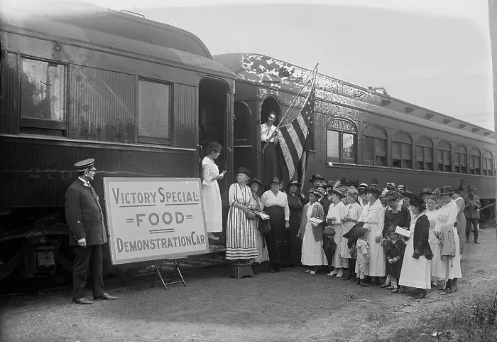 Framed Print : L.I.R.R. Food Train, 1918. Creator: Bain News Service Framed Print : L.I.R.R. Food Train, 1918. Creator: Bain News Service