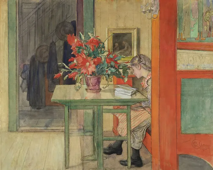 Framed Print : Lisbeth Reading. Creator: Carl Larsson
