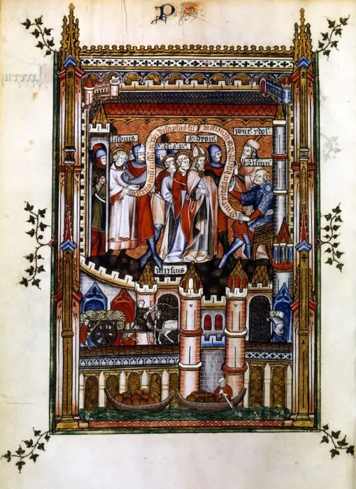 Framed Print : Lisbius proclaims himself a disciple of Christ, 1317 Framed Print : Lisbius proclaims himself a disciple of Christ, 1317