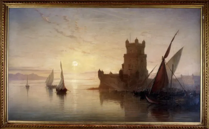 Framed Print : Lisbon - Castle of Balem, 1850. Artist: Frank Dillon Framed Print : Lisbon - Castle of Balem, 1850. Artist: Frank Dillon
