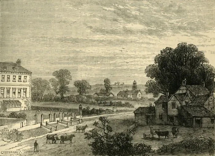 Framed Print : Lisson Green in the Eighteenth Century, c1876. Creator: Unknown Framed Print : Lisson Green in the Eighteenth Century, c1876. Creator: Unknown