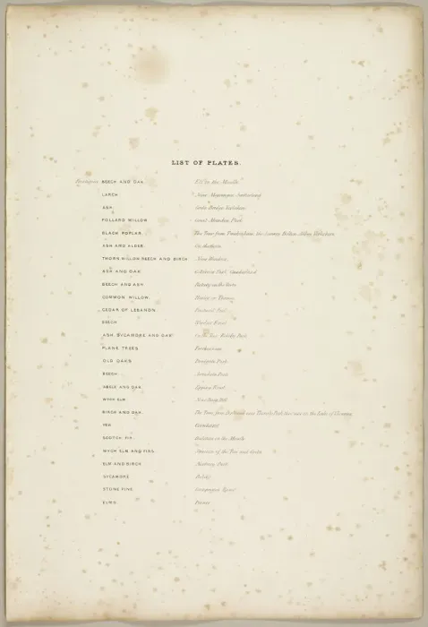Framed Print : List of Plates, from The Park and the Forest, 1841. Creator: James Duffield Harding Framed Print : List of Plates, from The Park and the Forest, 1841. Creator: James Duffield Harding