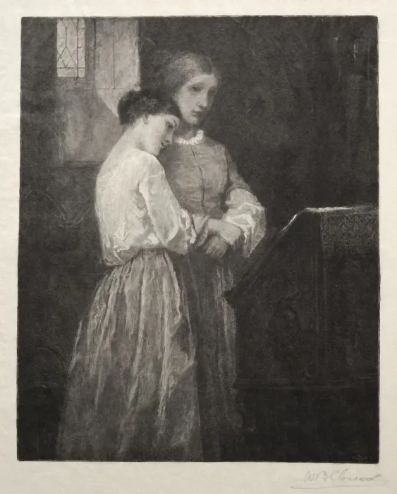 Framed Print : The Listeners, 1887. Creator: William Baxter Palmer Closson (American, 1848-1926) Framed Print : The Listeners, 1887. Creator: William Baxter Palmer Closson (American, 1848-1926)