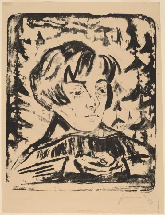 Framed Print : Listening, 1920-1921. Creator: Walter Gramatté Framed Print : Listening, 1920-1921. Creator: Walter Gramatté