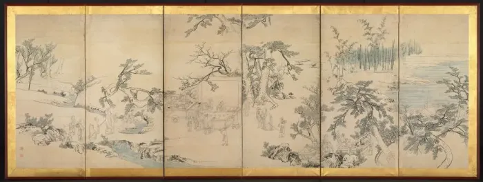 Framed Print : Literary Gathering in the Orchid Pavilion, late 1700s. Creator: Maruyama Okyo (Japanese Framed Print : Literary Gathering in the Orchid Pavilion, late 1700s. Creator: Maruyama Okyo (Japanese