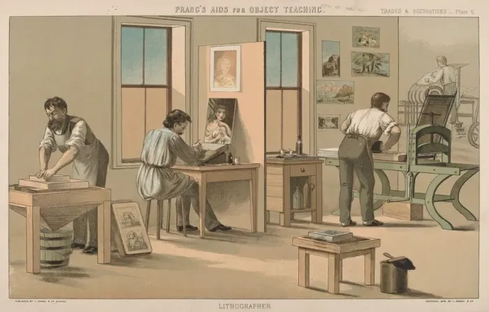 Framed Print : Lithographer, 1874. Creator: Unknown Framed Print : Lithographer, 1874. Creator: Unknown