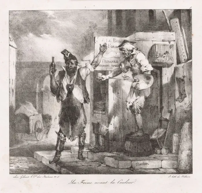 Framed Print : Lithographic Sketches by Charlet: Form before Color, 1823. Creator: Nicolas Toussaint Charlet Framed Print : Lithographic Sketches by Charlet: Form before Color, 1823. Creator: Nicolas Toussaint Charlet