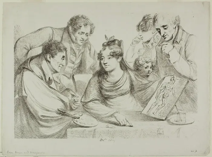 Framed Print : Lithography Lesson, 1819. Creator: Vivant Denon Framed Print : Lithography Lesson, 1819. Creator: Vivant Denon