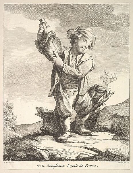 Little boy holding a vessel, from Premier Livre de Figures d aprè