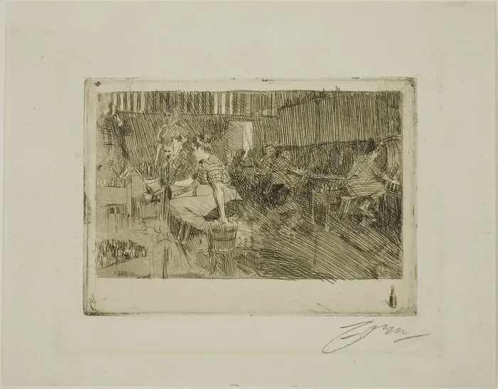 Framed Print : The Little Brewery, 1890. Creator: Anders Leonard Zorn Framed Print : The Little Brewery, 1890. Creator: Anders Leonard Zorn