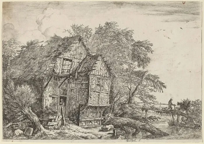 Framed Print : The Little Bridge, c. 1652. Creator: Jacob van Ruisdael Framed Print : The Little Bridge, c. 1652. Creator: Jacob van Ruisdael