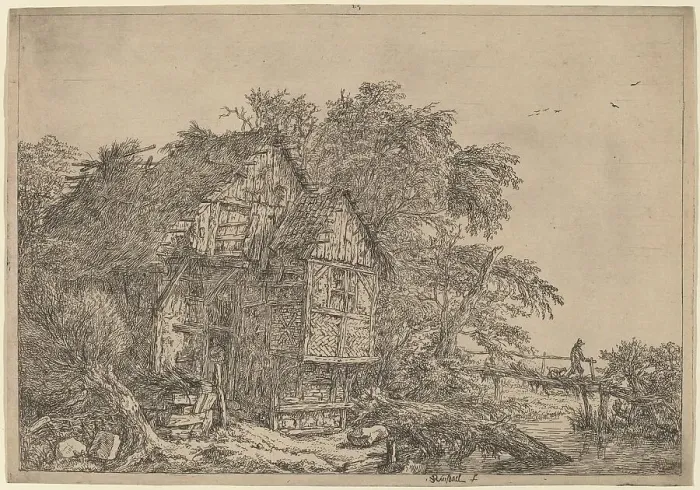 Framed Print : The Little Bridge. Creator: Jacob van Ruisdael Framed Print : The Little Bridge. Creator: Jacob van Ruisdael