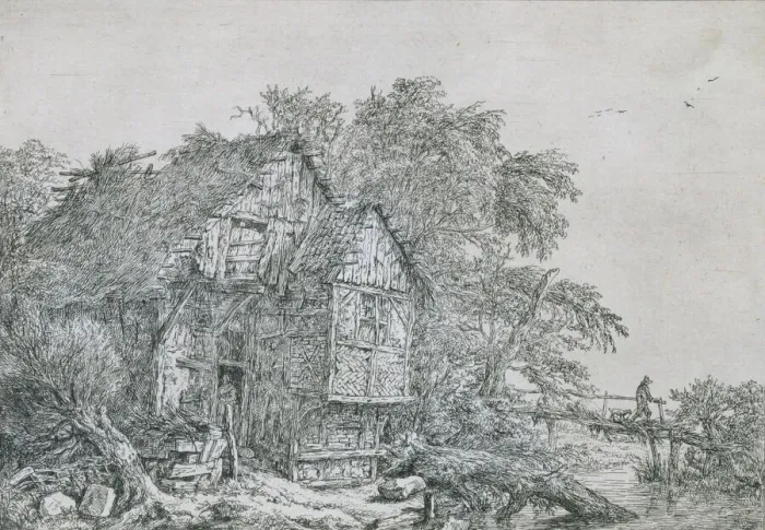 Framed Print : The Little Bridge (Le Petit Pont), 17th century. Creator: Jacob van Ruisdael Framed Print : The Little Bridge (Le Petit Pont), 17th century. Creator: Jacob van Ruisdael