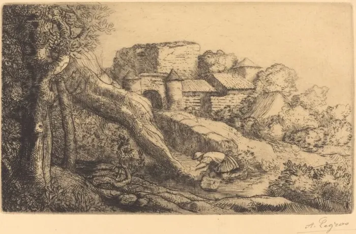 Framed Print : Little Burner of Grass (Le petit bruleur d herbe). Creator: Alphonse Legros Framed Print : Little Burner of Grass (Le petit bruleur d herbe). Creator: Alphonse Legros