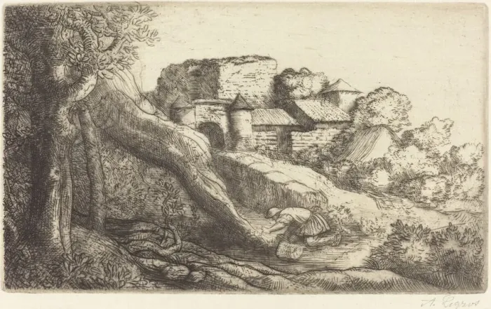 Framed Print : Little Burner of Grass (Le petit bruleur d herbe). Creator: Alphonse Legros Framed Print : Little Burner of Grass (Le petit bruleur d herbe). Creator: Alphonse Legros