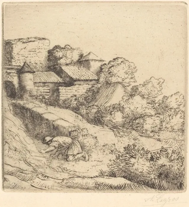 Framed Print : Little Burner of Grass (Le petit bruleur d herbe). Creator: Alphonse Legros Framed Print : Little Burner of Grass (Le petit bruleur d herbe). Creator: Alphonse Legros