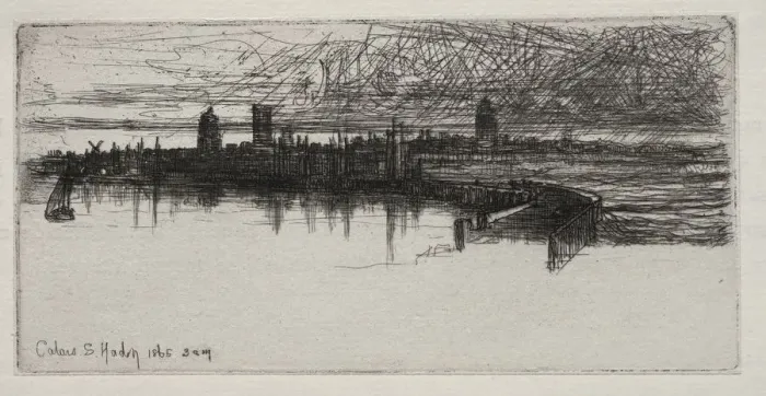 Framed Print : Little Calais Pier, 1865, 3 A. M. 1865. Creator: Francis Seymour Haden (British, 1818-1910) Framed Print : Little Calais Pier, 1865, 3 A. M. 1865. Creator: Francis Seymour Haden (British, 1818-1910)
