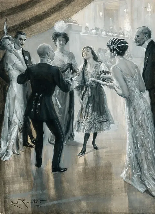 Framed Print : A Little Dance, 1913. Creator: Rosenstand, Emil Christian (1859-1932) Framed Print : A Little Dance, 1913. Creator: Rosenstand, Emil Christian (1859-1932)