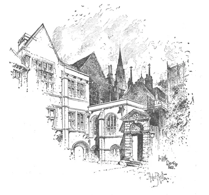Framed Print : In Little Deans Yard, 1890. Artist: Herbert Railton Framed Print : In Little Deans Yard, 1890. Artist: Herbert Railton
