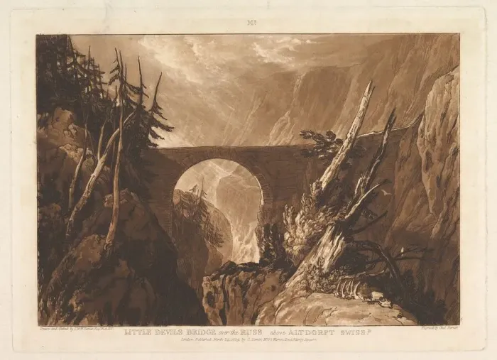 Framed Print : Little Devils Bridge over the Russ, above Altdorft, Switzerland (Liber Studioru Framed Print : Little Devils Bridge over the Russ, above Altdorft, Switzerland (Liber Studioru