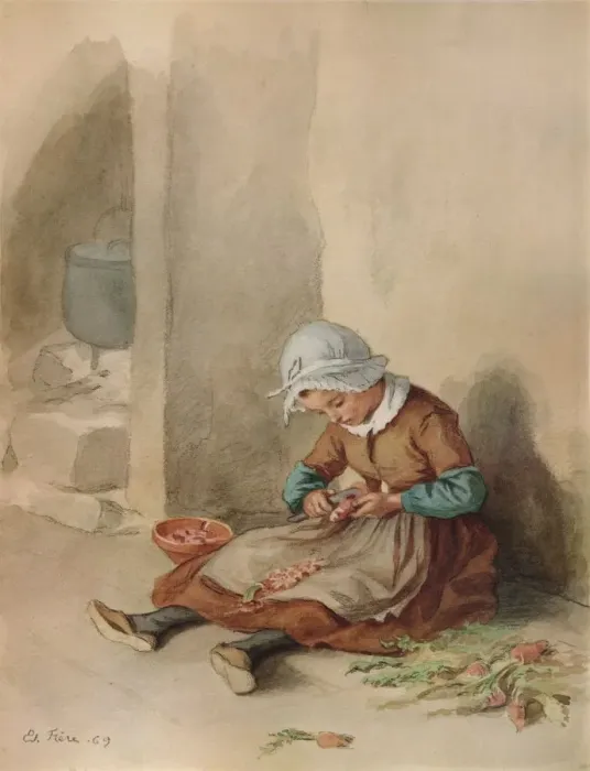 Framed Print : The Little Domestic, 1869, (1938). Artist: Pierre Edouard Frere Framed Print : The Little Domestic, 1869, (1938). Artist: Pierre Edouard Frere