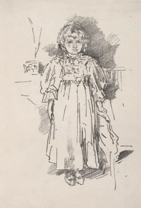Framed Print : Little Evelyn, 1896. Creator: James McNeill Whistler (American, 1834-1903) Framed Print : Little Evelyn, 1896. Creator: James McNeill Whistler (American, 1834-1903)