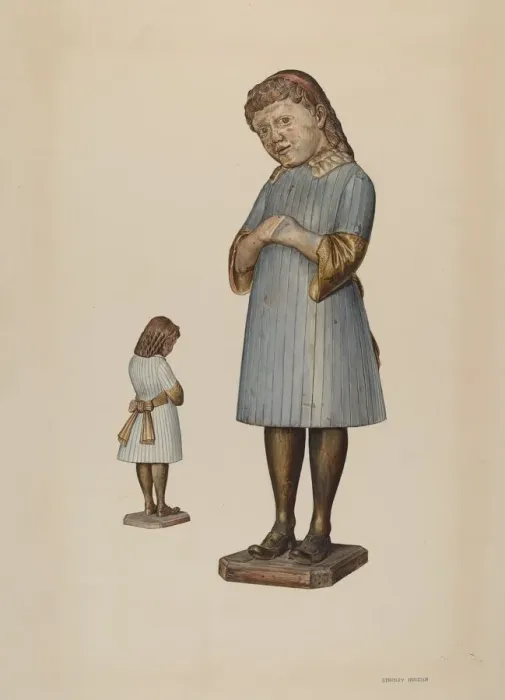 Framed Print : Little Fanny Carved Figure, c. 1938. Creator: Stanley Mazur Framed Print : Little Fanny Carved Figure, c. 1938. Creator: Stanley Mazur