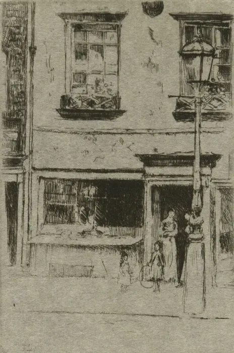 Framed Print : The Little Fish Shop, Chelsea Embankment, 1888-89. Creator: Theodore Roussel Framed Print : The Little Fish Shop, Chelsea Embankment, 1888-89. Creator: Theodore Roussel