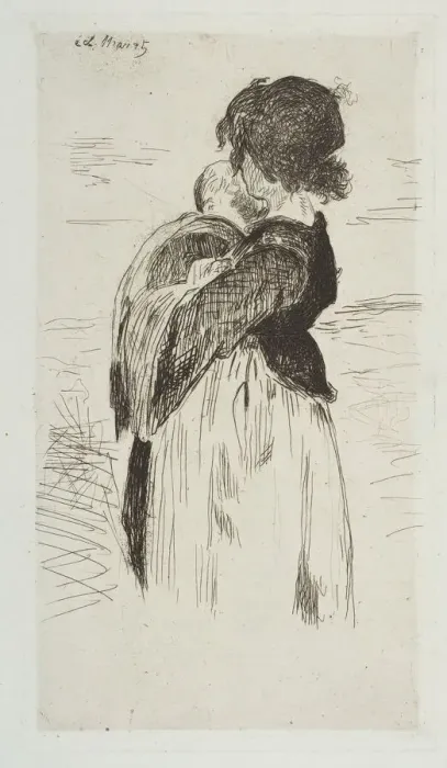 Framed Print : The Little Girl, 1861-62. Creator: Edouard Manet Framed Print : The Little Girl, 1861-62. Creator: Edouard Manet