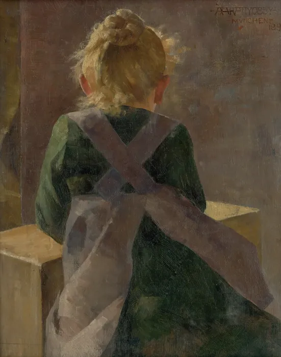 Framed Print : Little Girl, 1893. Creator: Akos von Aranyossy Framed Print : Little Girl, 1893. Creator: Akos von Aranyossy