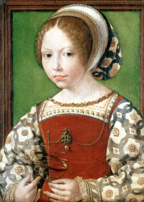 Framed Print : A Little Girl, c1520. Artist: Jan Gossaert Framed Print : A Little Girl, c1520. Artist: Jan Gossaert