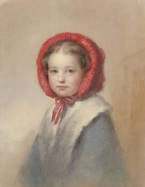 Little Girl in a Red Bonnet, 19th century. Creator: George Augustus Baker