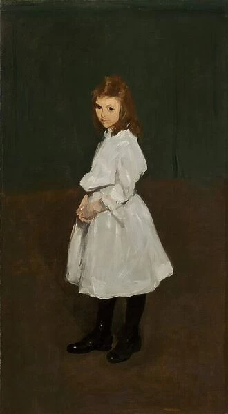 Little Girl in White (Queenie Burnett), 1907. Creator: George Wesley Bellows