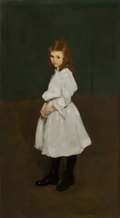Framed Print : Little Girl in White (Queenie Burnett), 1907. Creator: George Wesley Bellows Framed Print : Little Girl in White (Queenie Burnett), 1907. Creator: George Wesley Bellows