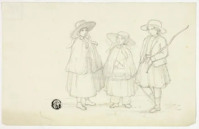 Framed Print : Three Little Girls, n. d. Creator: Elizabeth Murray Framed Print : Three Little Girls, n. d. Creator: Elizabeth Murray