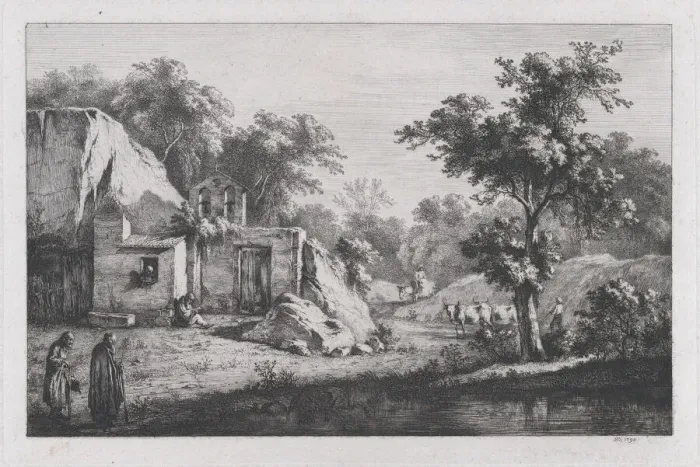 Framed Print : The Little Hermitage, 1793. Creator: Jean-Jacques de Boissieu Framed Print : The Little Hermitage, 1793. Creator: Jean-Jacques de Boissieu
