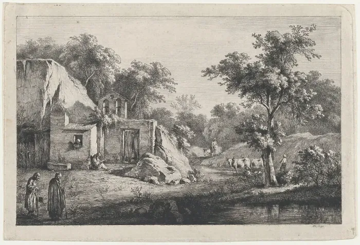 Framed Print : The Little Hermitage, 1793. Creator: Jean-Jacques de Boissieu Framed Print : The Little Hermitage, 1793. Creator: Jean-Jacques de Boissieu